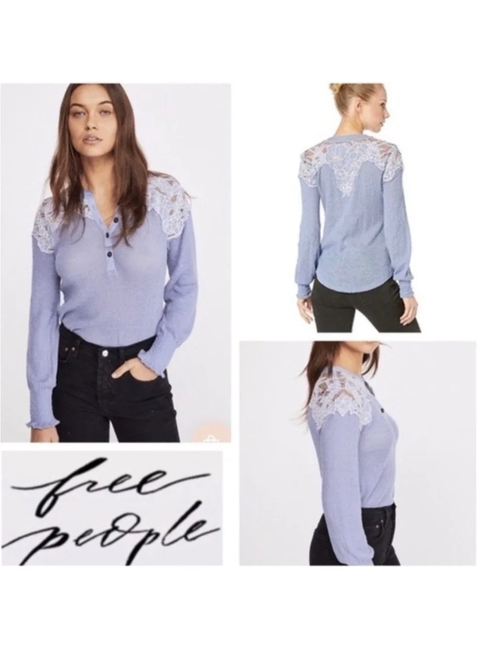 Free People Easy Breezy Henley Top MSRP $88
